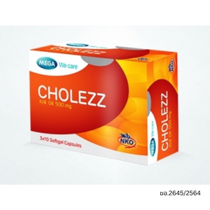 Mega Cholezz Krill Oil 500mg. 30 แคปซูล