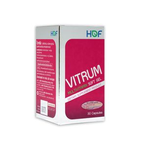 HOF Vitrum 1500mg ฮอฟ ไวตรัม วิตามินรวม ใส่ใจร่างกาย เพิ่มพลังงาน 30 แคปซูล
