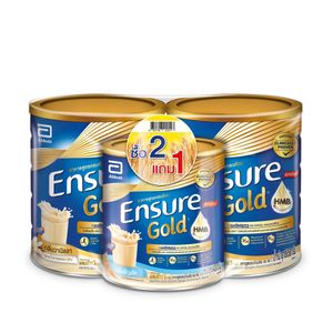 Abbott Ensure Gold  เอนชัวร์ โกลด์ อาหารสูตรครบถ้วน รสวนิลา  ขนาด  850 กรัม เซ็ตคู่ แถม รสธัญพืช 400 กรัม