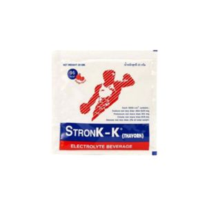 STRONK-K สตรอง-เค เครื่องดื่มเกลือแร่สำหรับผู้สูญเหงื่อจากการออกกำลังกาย รสส้ม (25g. / ซอง)  .A