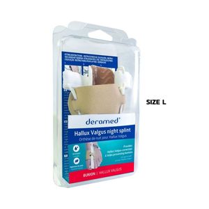 DERAMED Hallux Valgus Night Splint เฝือกพลาสติกสำหรับดัดนิ้วโป้งเท้าเอียง Size L  (กล่อง 2 ชิ้น)