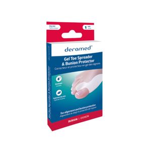 DERAMED Footcare Gel Toe Spreader & Bunion Protector เจลสวมนิ้วโป้งเท้า ซิลิโคนแยกนิ้วเท้า Free size (แพ็ค 1 ชิ้น)