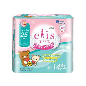Elis Fairy Wings Sanitary Pads 25cm 14s เอลิส ผ้าอนามัยแบบมีปีก สำหรับวันปกติ