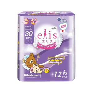 Elis Fairy Wings Sanitary Pads 30cm 12s เอลิส ผ้าอนามัยแบบมีปีก สำหรับวันมามาก