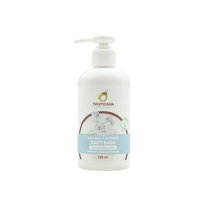 TROPICANA Natural Coconut Baby Bath & Shampoo ผลิตภัณฑ์อาบน้ำและสระผมสำหรับเด็ก ปราศจากสารระคายเคือง (250ml.)