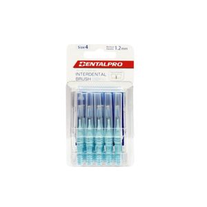 DENTALPRO Interdental Brush I-Shaped 1.2MM แปรงซอกฟัน Size 4 สีฟ้า (แพ็ค 10 ชิ้น)