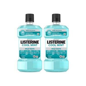 LISTERINE Mouthwash Cool Mint Mild Taste น้ำยาบ้วนปาก คูลมินต์ 0% แอลกอฮอล์ แพ็คคู่ (750ml.x2)