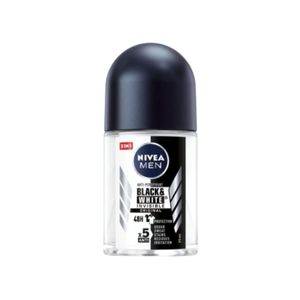 NIVEA MEN Anti Perspirant Black & White Invisible Original โรลออนไม่ทิ้งคราบขาว ลดการเกิดคราบเหลืองบนเสื้อ (25ml.)