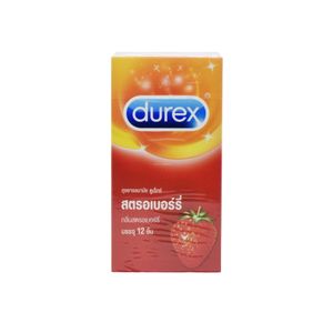 Durex ถุงยาง Strawberry 52.5 มม. จำนวน 12 ชิ้น