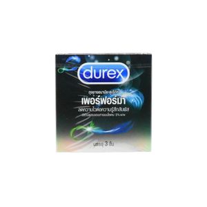 Durex Performa ถุงยางอนามัยดูเร็กซ์ เพอร์ฟอร์มา ขนาด 52.5 มม. 3 ชิ้น/กล่อง