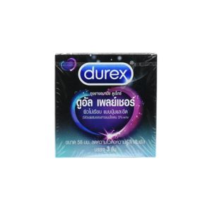 Durex Pleasure  ถุงยางอนามัยดูเร็กซ์ ดูอัล เพลย์เชอร์  ขนาด 56 มม.  บรรจุ 3 ชิ้น/กล่อง