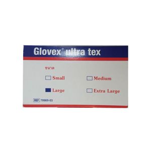 Glovex Ultra Tex ถุงมือแบบมีแป้ง ไซส์ L จำนวน 100 ชิ้น 