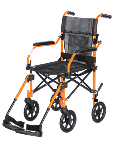 Mobility Healthcare รถเข็นอลูมิเนียม HY9800LF สีส้ม ล้อ 8” พร้อมกระเป๋า