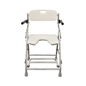 เก้าอี้อาบน้ำอลูมิเนียม ALK405L สีขาว มีพนักพิง พับได้ 