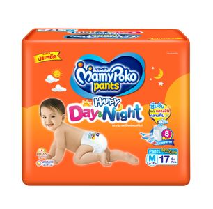 MAMY POKO กางเกงผ้าอ้อมเด็ก DAY&NIGHT Size M จำนวน 17 ชิ้น