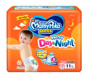 MAMY POKO กางเกงผ้าอ้อมเด็ก DAY&NIGHT Size XXL จำนวน 11 ชิ้น