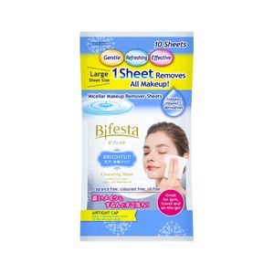 Bifesta Cleansing Sheet Brightup แผ่นเช็ดเครื่องสำอางค์ จำนวน10แผ่น