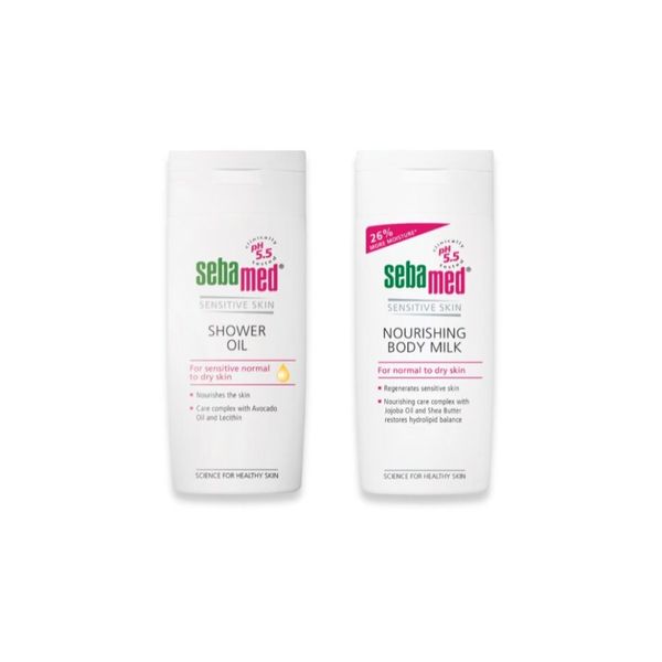SEBAMED shower oil + SEBAMED nourishing body milk เซ็ทบำรุงผิวสำหรับผิวแห้งมากและคัน (200ml.+200ml.)