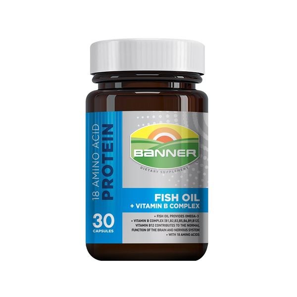 Banner Fish Oil+Vitamin B complex แบนเนอร์ ไฮบี ฟิชออยล์ 30 แคปซูล