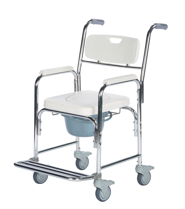 Mobility Healthcare รถเข็นนั่งถ่าย อัลลอยด์ อาบน้ำได้ มีที่พักเท้า