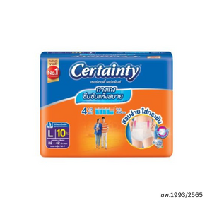 CERTAINTY Daypants เซอร์เทนตี้ เดย์แพ้นส์ กางเกงซึมซับปกติ Size L 10 ชิ้น
