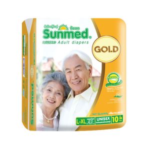 SUNMED GOLD ผ้าอ้อมเทปผู้ใหญ่ ขนาด L-XL (แพ็ค10 ชิ้น)  .D