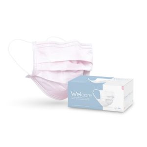 Welcare หน้ากากอนามัย 3 ชั้น มอก1 สีชมพู 50 ชิ้น