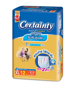 Certainty Gold Pants เซอร์เทนตี้โกล์ดแพ้นส์ กางเกงผ้าอ้อมผู้ใหญ่ ไซส์ XL 12 ชิ้น