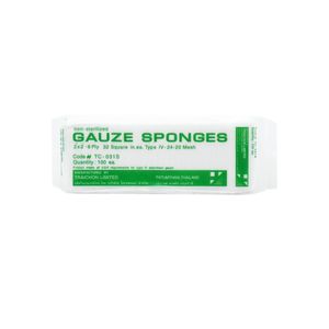 ผ้าก็อส GAUZE SPONGE 2"X2" จำนวน 100 ชิ้น