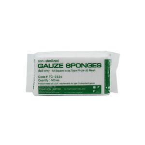 ผ้าก๊อซ GAUZE SPONGE 3"X3" จำนวน 100 ชิ้น
