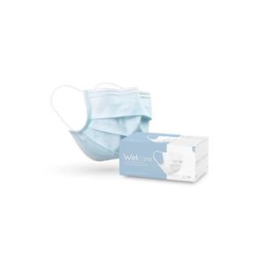 Welcare Mask For Kids หน้ากากอนามัย 3 ชั้น สำหรับเด็ก สีฟ้า 50 ชิ้น