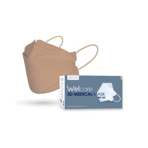 WELCARE หน้ากากอนามัย 3D WF-99 สีเบจ (50 ชิ้น/กล่อง)